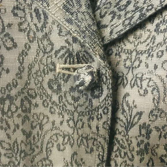 J.Jill Blazer Floral Brocade Jacquard Blazer Jacket Size 8 Single Breasted - Picture 7 of 8